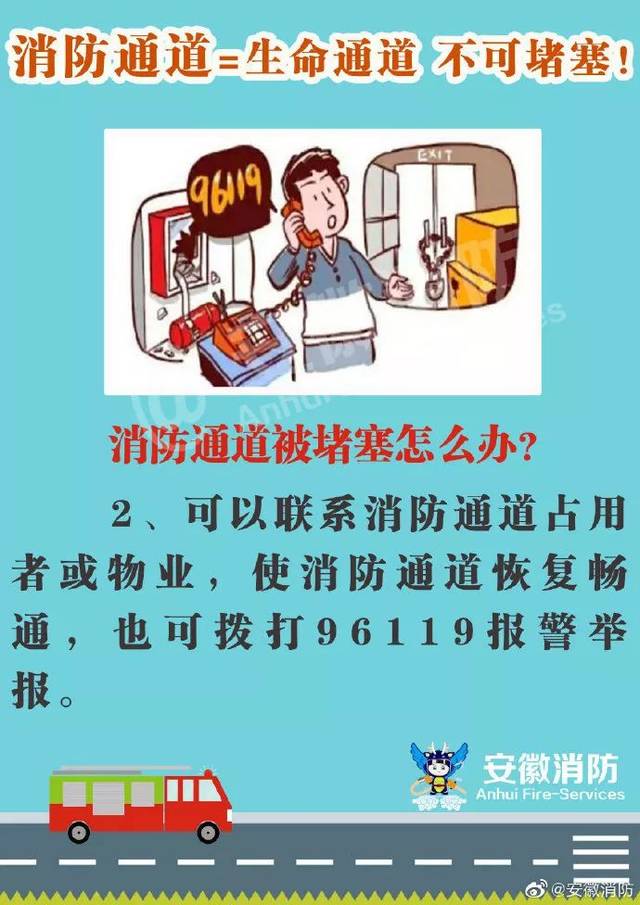 消防通道=生命通道 请勿堵塞!