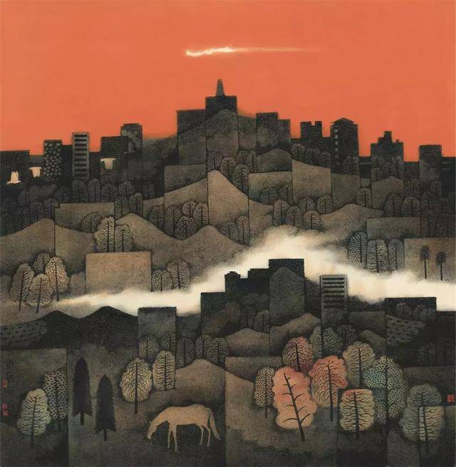 城市风景 124×124cm 2015年