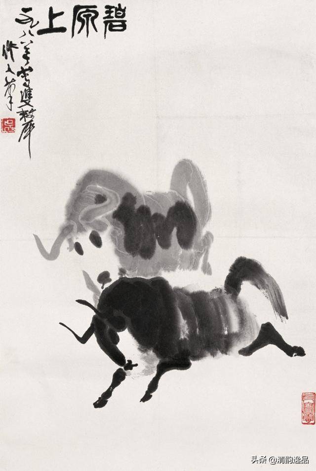 著名画家吴作人《牛》作品,真的很牛