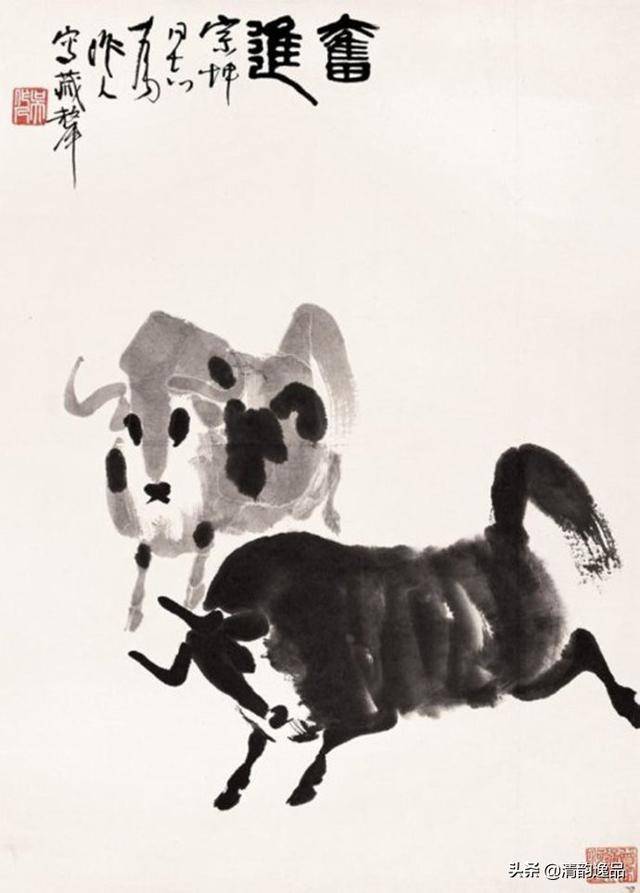 著名画家吴作人《牛》作品,真的很牛