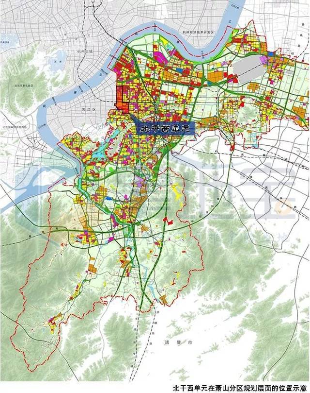 規劃杭州市蕭山區北幹西單元控規公示蕭山這個地方定位又要提升了