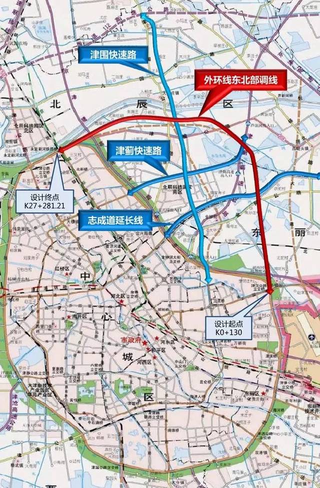 天津新外环地图全图图片