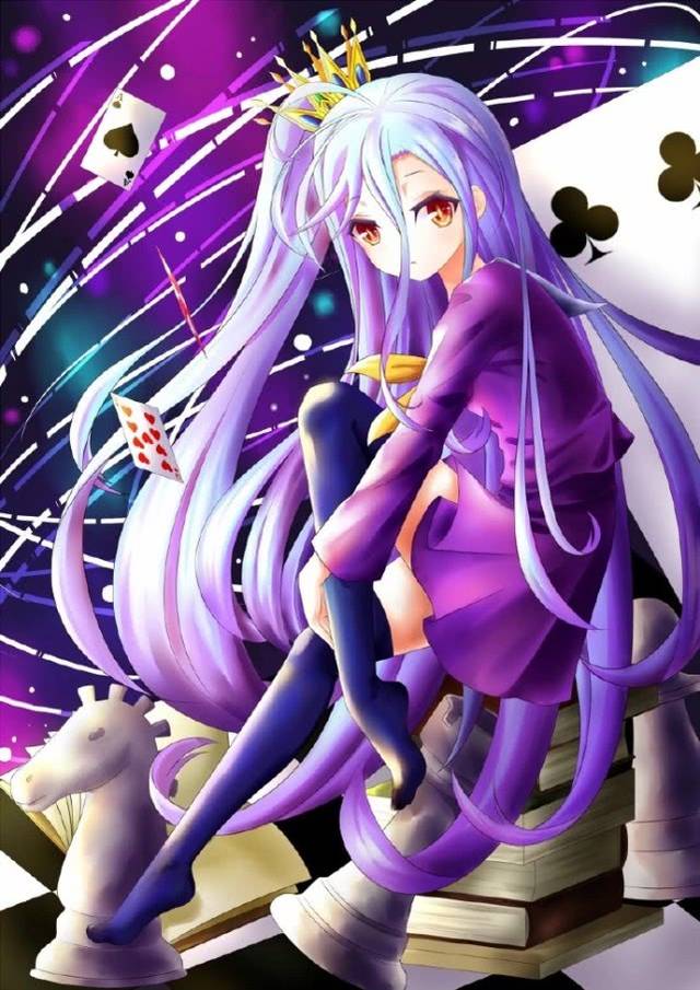 游戏人生高清壁纸:白与哥哥的高清壁纸:一头白发实在是太美了_手机