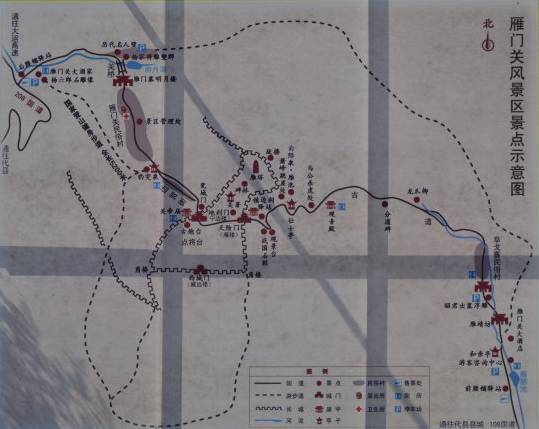 雁门关地图位置示意图图片