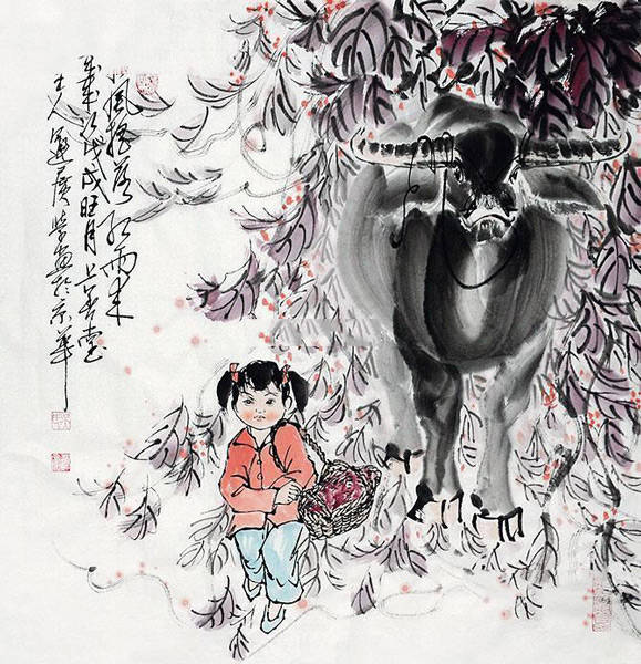 国画泰斗李可染再传弟子,当代画牛名家——吴运广