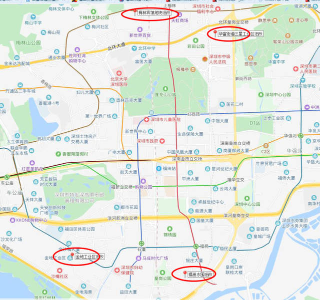 片区共有四大城中村,分别是沙尾村,沙嘴村,上沙村,下沙村