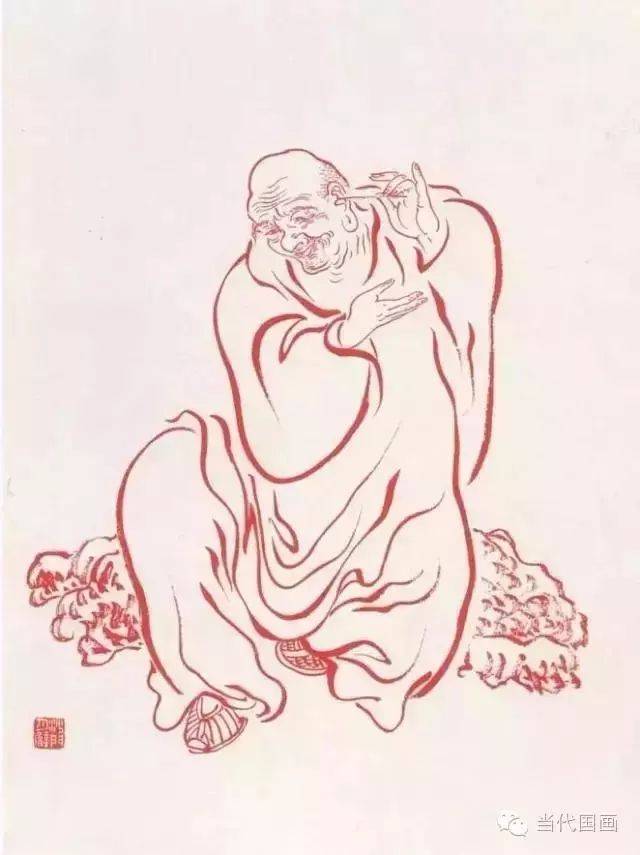 弘一法师20罗汉图，难得的人物画教材_搜狐网