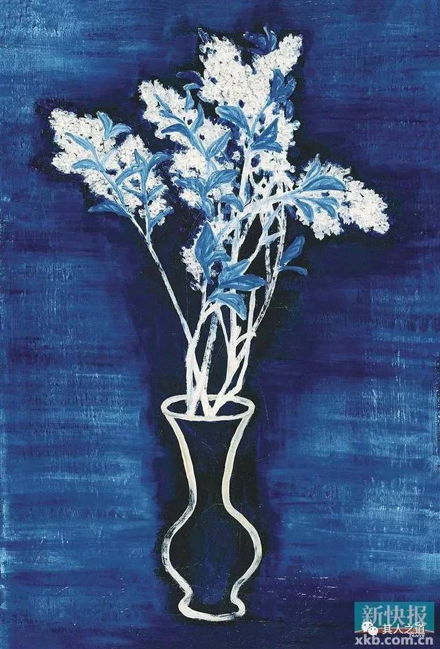 常玉 蓝色背景的盆花 保利供图 像毕加索这样具有多元的艺术面貌的