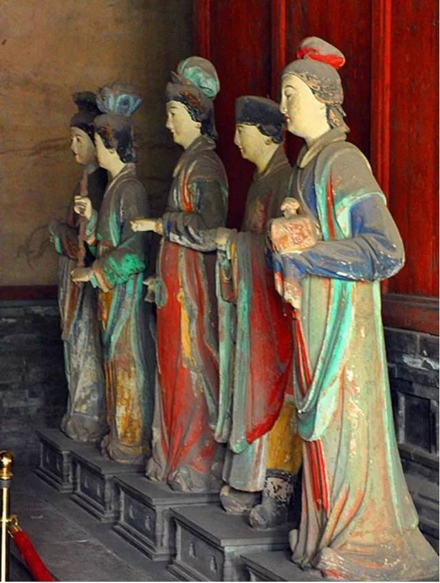晋祠宋塑指座落在晋祠圣母殿内的宋代彩塑.
