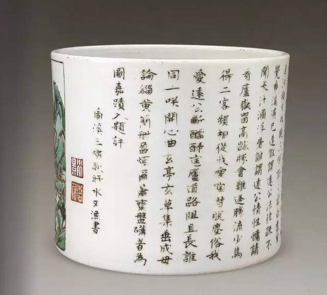 宁波煜柏拍卖：康熙朝的瓷质笔筒_搜狐网