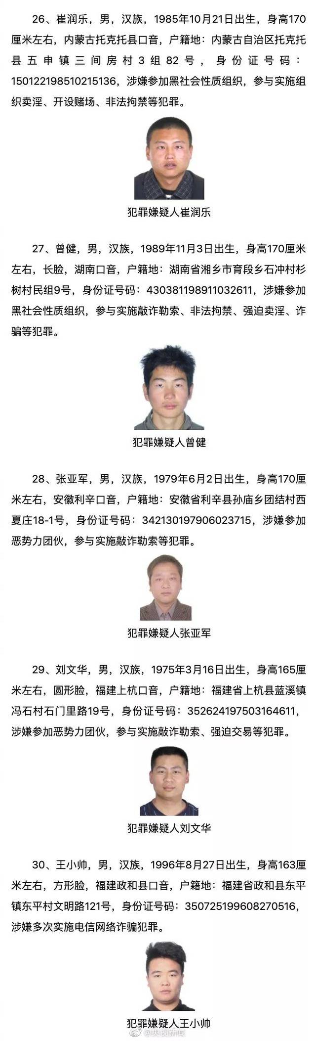 公安部通缉50名重大在逃人员,抓获一人奖10万!(附名单 照片)