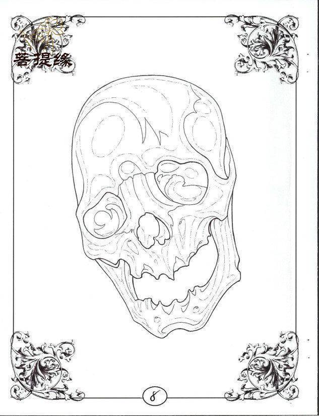 我是雕刻师,菩提缘死神骷髅纹身雕刻素描手稿(第二十八期)