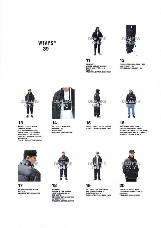 WTAPS 19AW秋冬服装型录LOOKBOOK展示_手机搜狐网