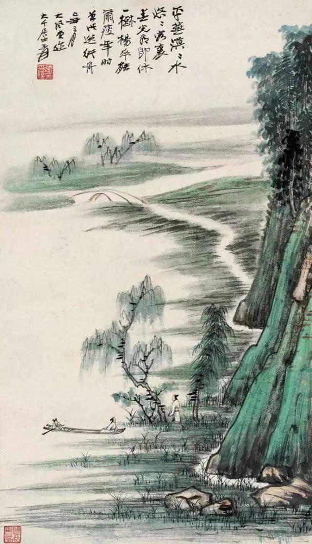 山水画题诗，展示中国画的神韵气质_王维