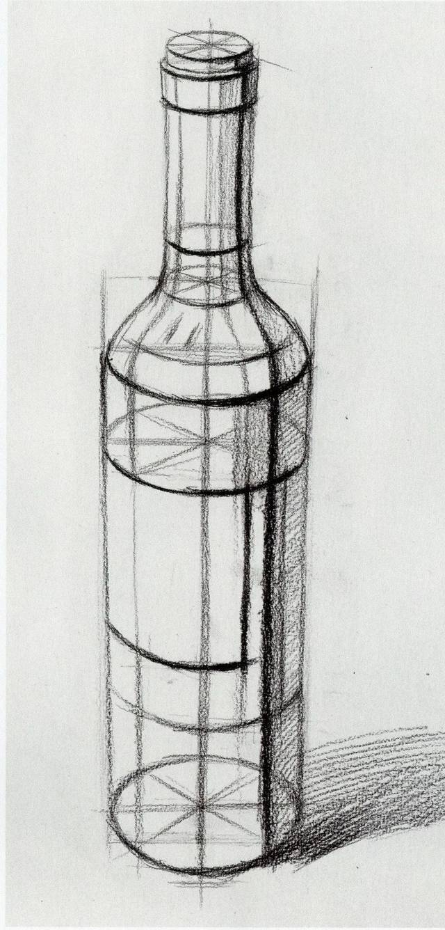 颜料瓶结构素描图片