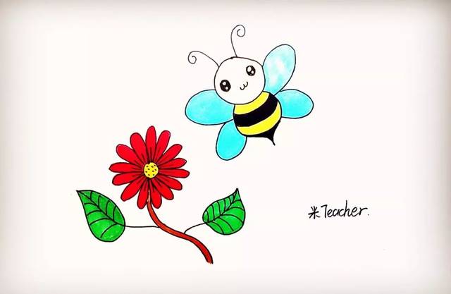 小蜜蜂简笔画最美图片