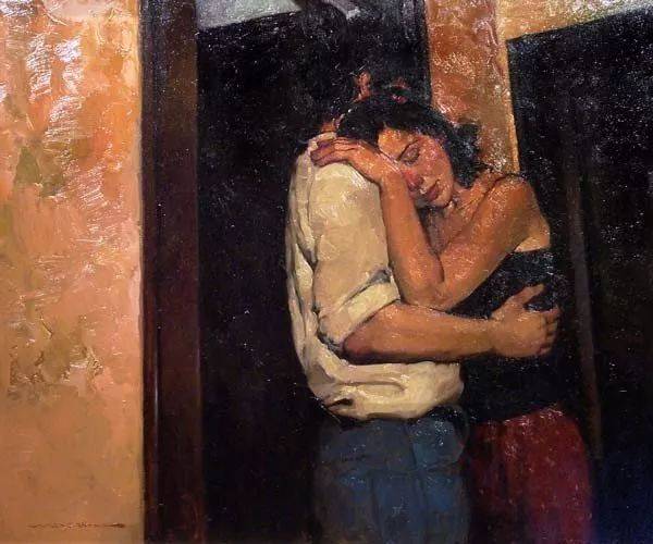 原创油画里的爱情:有你在身边的每一天,都是浪漫的情人节