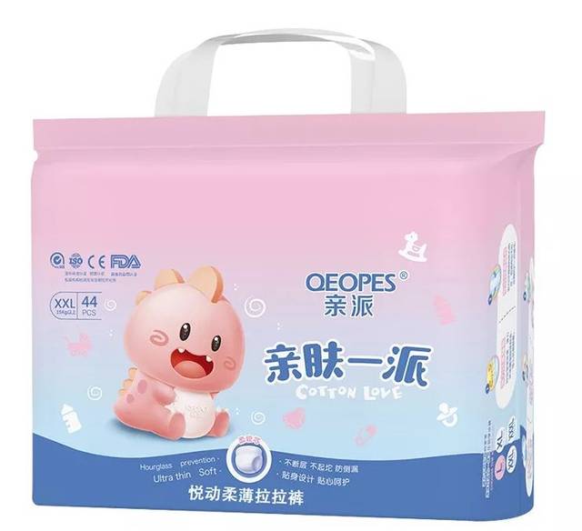 亲派纸尿裤不含任何荧光剂等有害物质,采用第四代芯体,进口三大雅