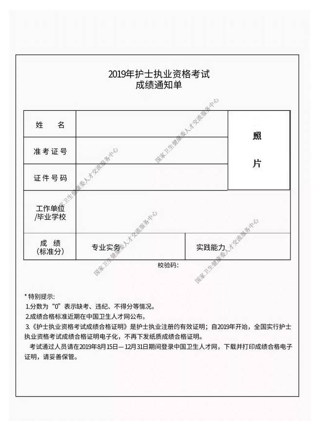 护师成绩合格证明图片