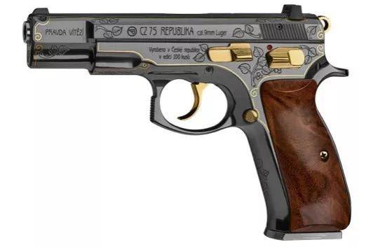 全钢镀金雕花:捷克国礼CZ75纪念版手枪