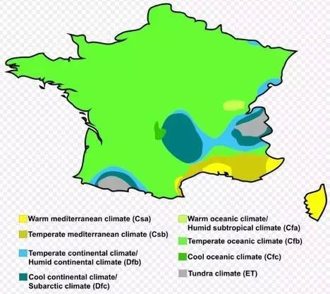 法国气候分布图图片