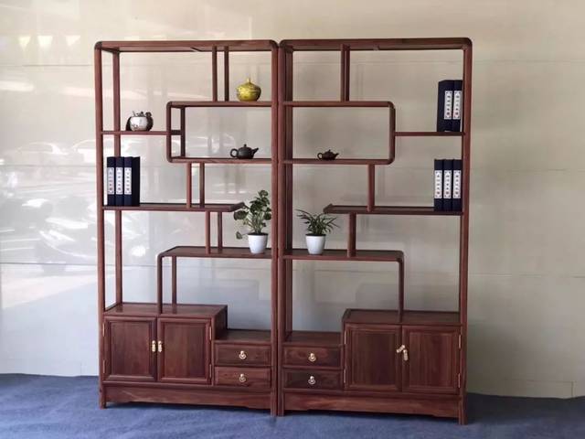 血檀白胚67圆角博古架