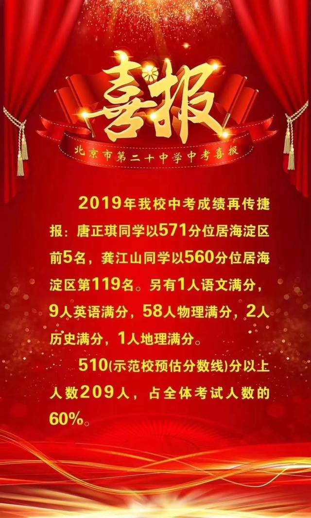 最新2019北京中考喜报超全汇总初中生必看