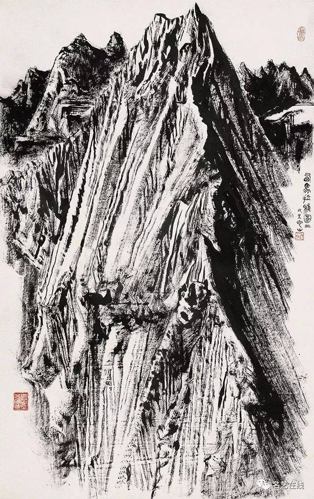 【高清】中国美术馆藏:张仃焦墨山水画,笔力遒强,空灵苍健,独树一帜!