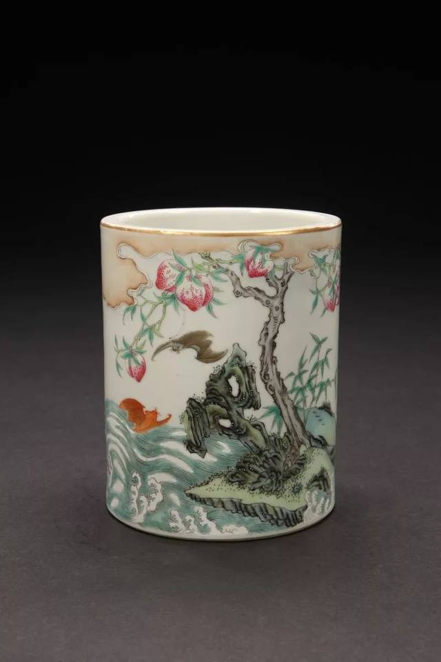 青釉笔筒 花器 置物 唐物 清朝 清朝皇帝用的瓷画笔筒，太漂亮啦！_搜狐网