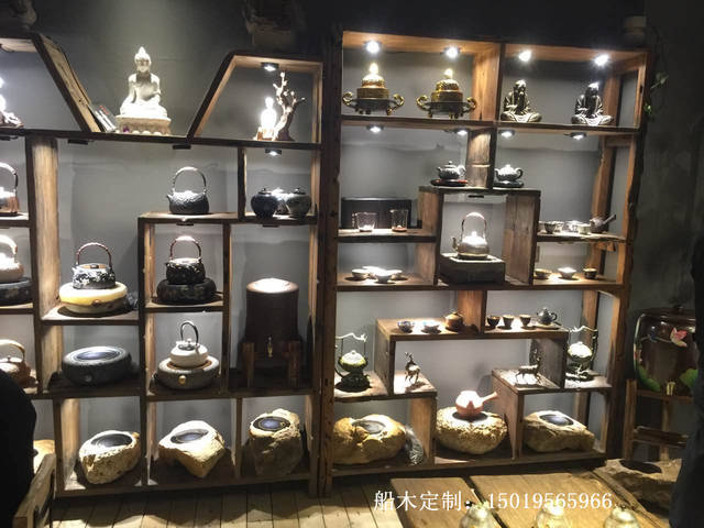 老船木摆饰架古玩收藏展示柜老船木博古架系列
