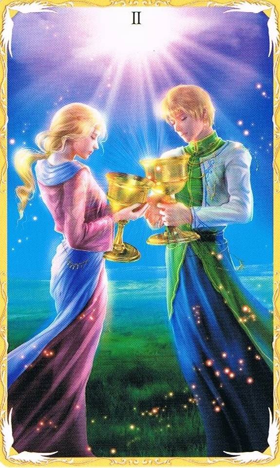 第1张牌,圣杯二正位.那我们赶快开始,首先是天蝎座.