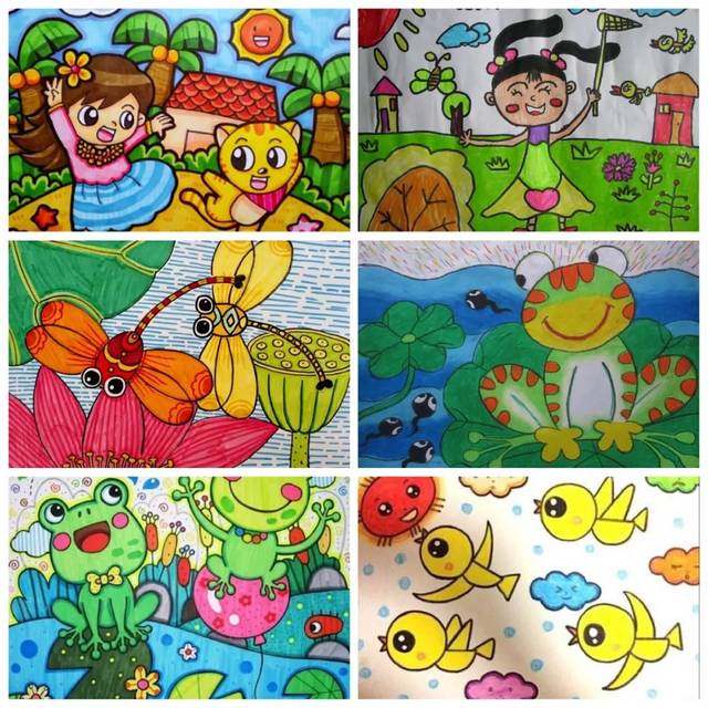 可以看出简笔画描绘的事物都是简单的图形(三角形,圆形等图形)