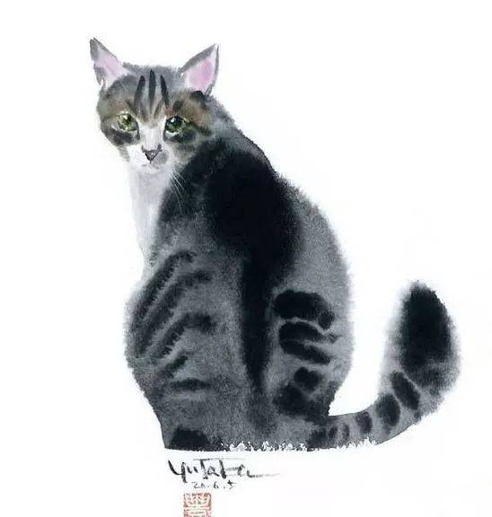 村上豊，最会用水彩画猫的人，这神态太逼真！_搜狐网