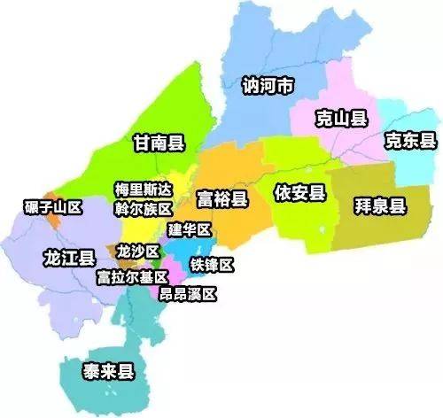 齐齐哈尔市各县地图图片