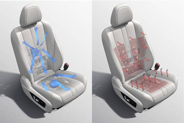 座椅通风和加热的面积更大.