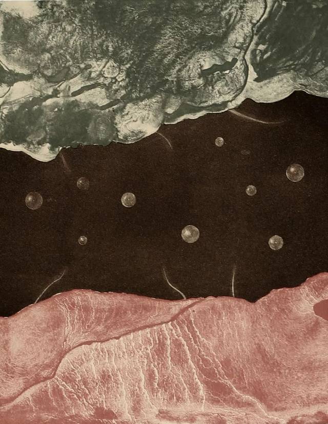 《万物生-混沌》 40x32cm 2010年 石版综合技法