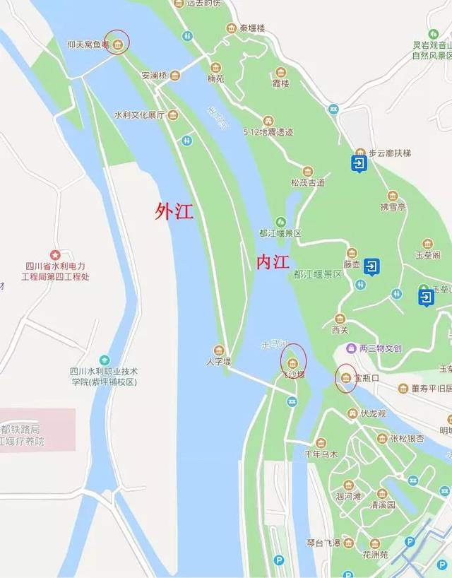 都江堰平面图示意图图片