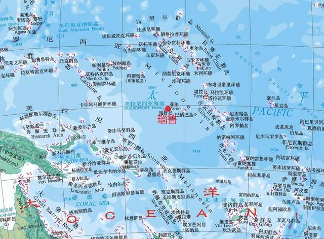 太平洋岛屿地图高清图片