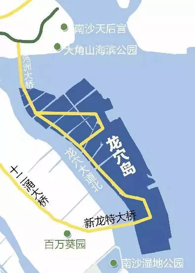 從鳧洲大橋上龍穴島,沿江路寬敞,筆直.