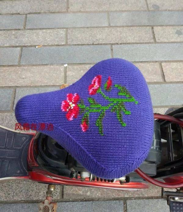 棒针毛线自行车电动车坐套.