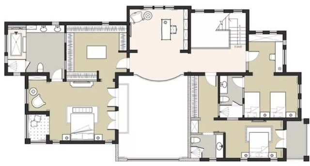二层 下沉式庭院设计