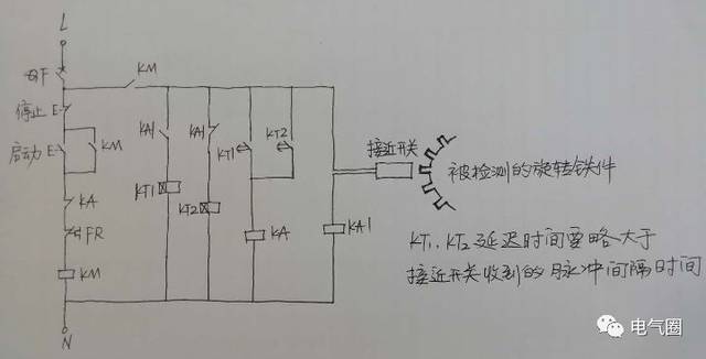 接近開關工作原理圖如下圖所示:尾輪接近開關驅動的中間繼電器的工作