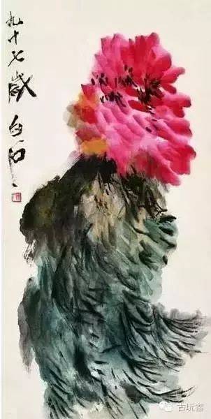 白石老人之绝笔画风中牡丹，简直是登峰造极_搜狐网