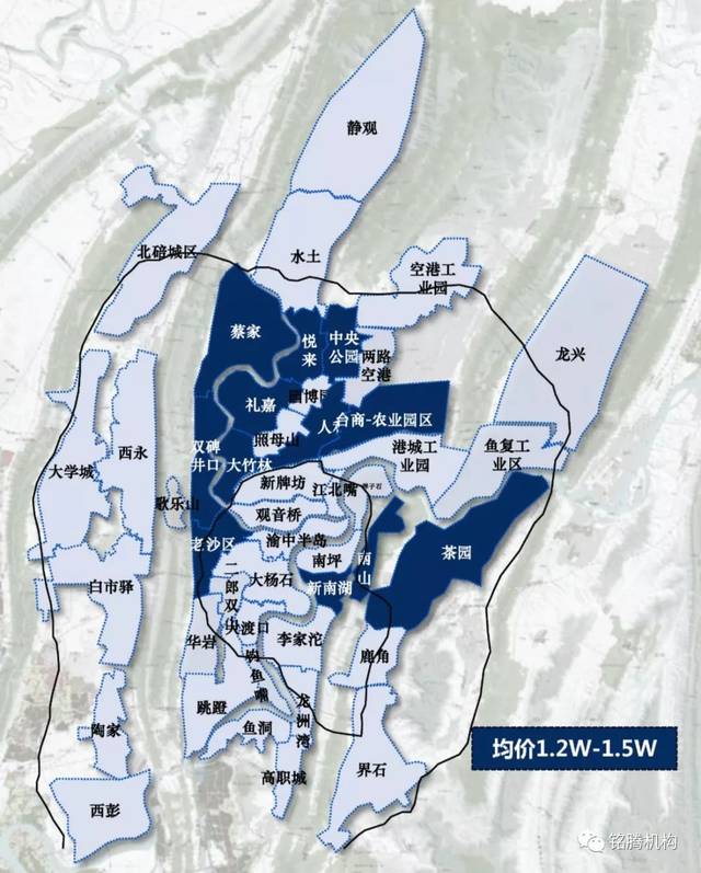 重庆主城区最新房价地图(2019年9月)