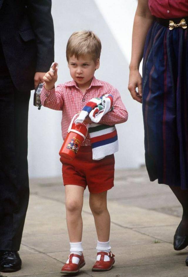 威廉王子小时候太萌了小哈文挥手与媒体告别