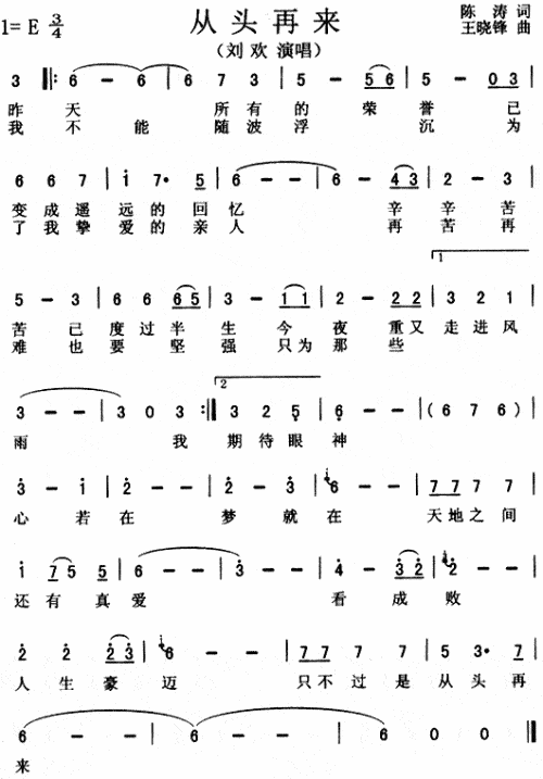 从头再来刘欢经典励志歌曲深情次中音萨克斯音乐