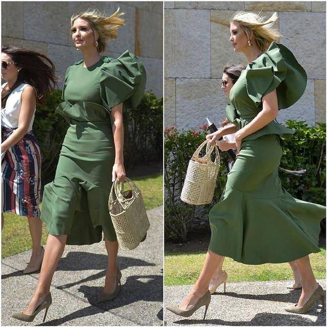 伊万卡穿双面刺绣旗袍裙跳探戈开怀大笑接地气依旧名媛风十足