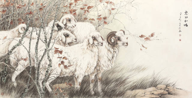 张秀萍画羊工笔画的精微写意尽显于画面之中_搜狐网