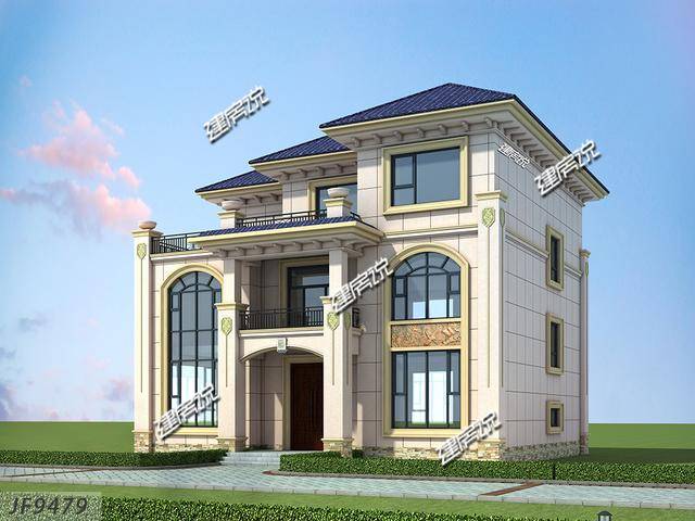 建房说三层欧式别墅图纸,占地面积160平