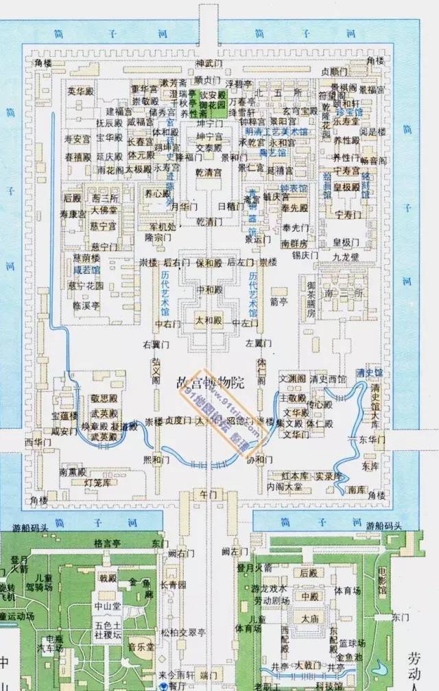 北京故宫护城河纵览图图片